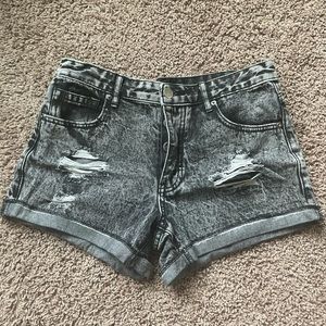 Black Acid Wash Shorts size US 26
